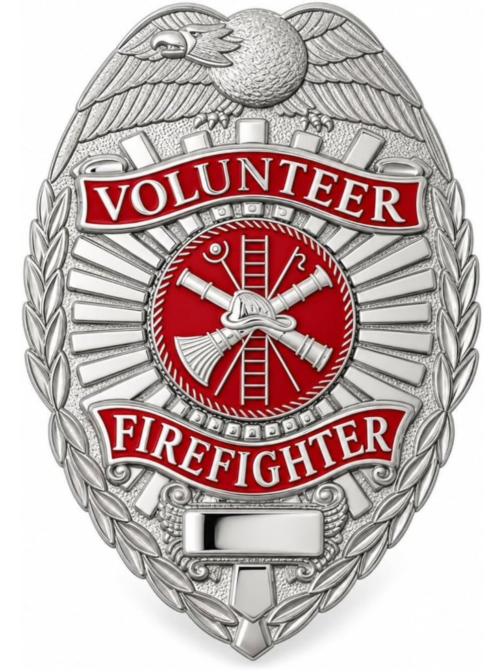 Premium Metal Firefighter Shield Badge - Dress Uniform Insignia with Secure Pin